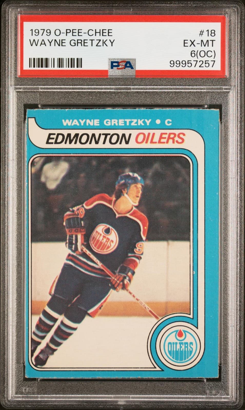 1979/80 O-Pee-Chee Hockey #18 Wayne Gretzky Rookie PSA 6 OC