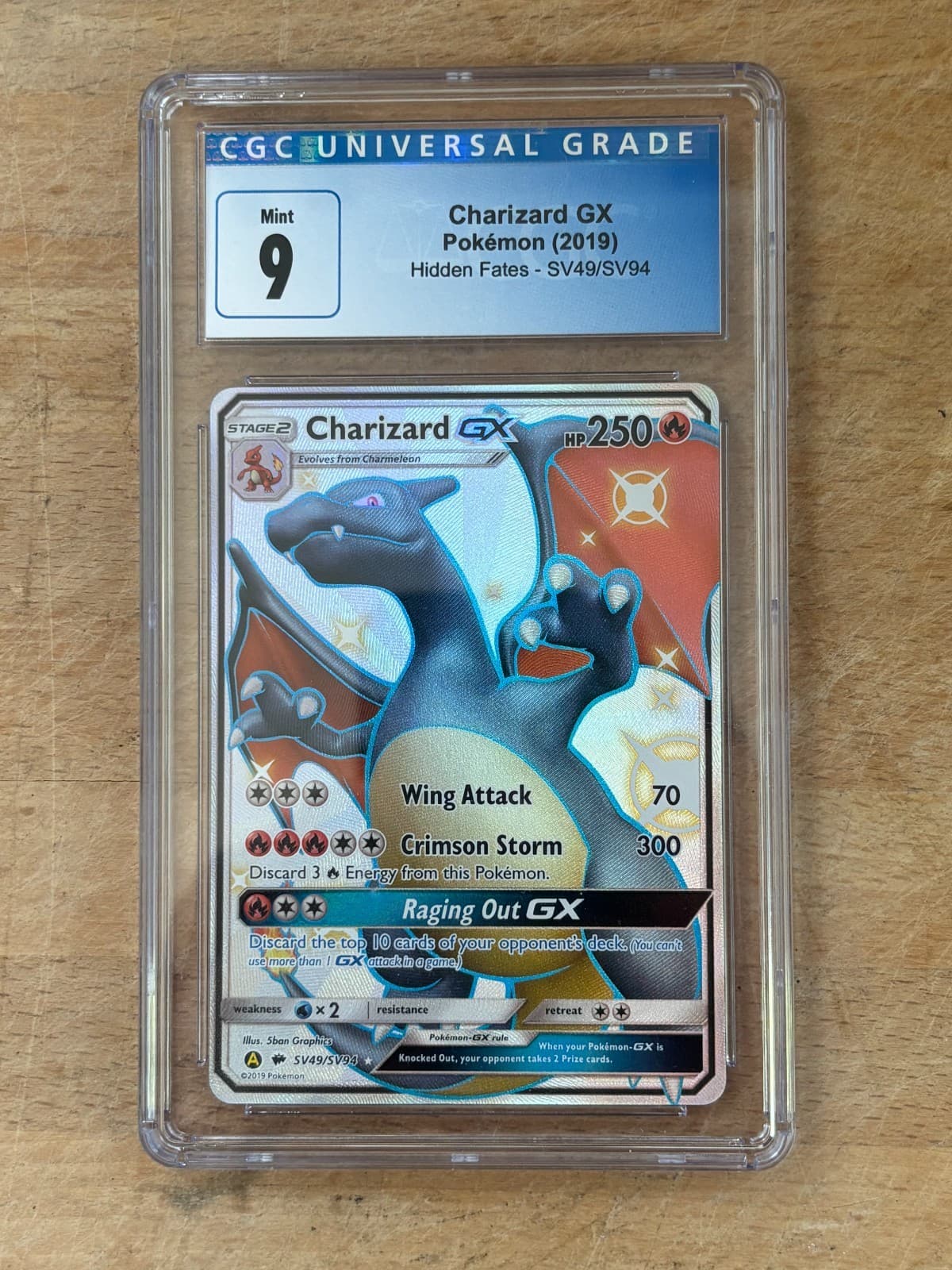 CGC 9 MINT Charizard Gx SV49/SV94 Hidden Fates Shiny Vault Holo Pokemon Card
