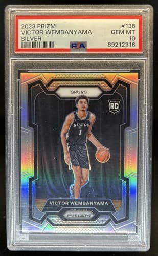 2023-24 Panini Prizm Victor Wembanyama RC Prizm Silver Rookie #136 Spurs PSA 10