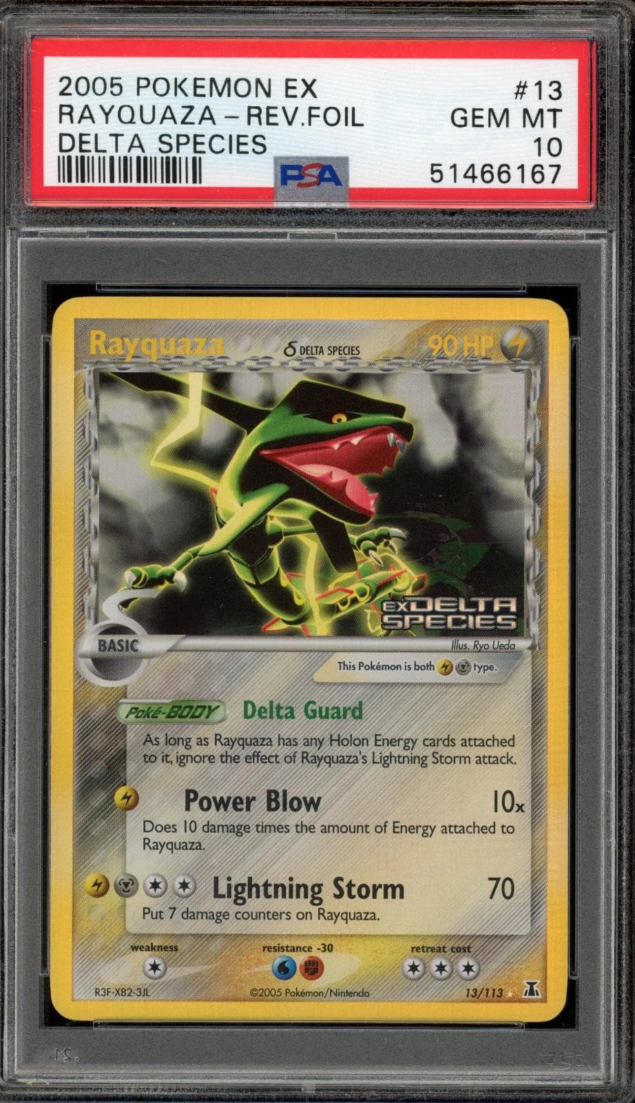 Pokemon Rayquaza Reverse Holo EX Delta Species 13/113 PSA 10 Gem Mint
