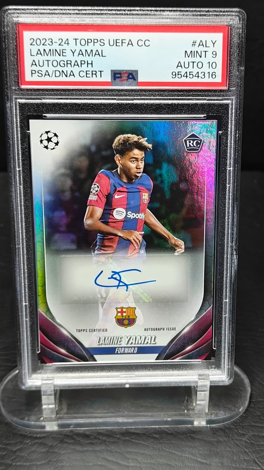 2023-24 Topps Finest UEFA Club Competitions Auto PSA 10 Lamine Yamal #A-LY Mint