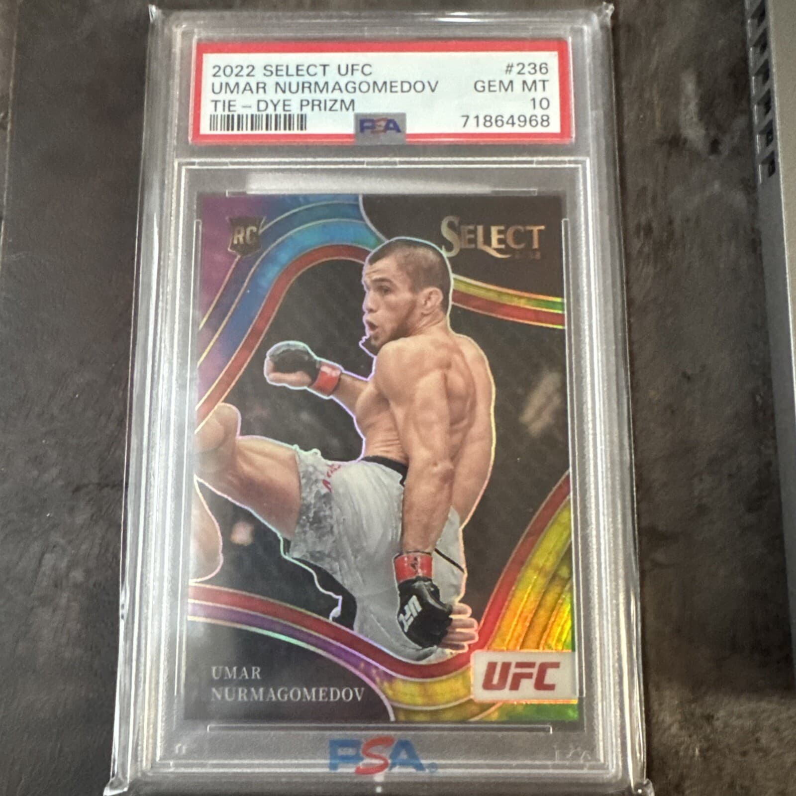 🔥2022 Select UFC Umar Nurmagomedov Tie-Dye Octagonside Rookie /25 PSA 10🔥
