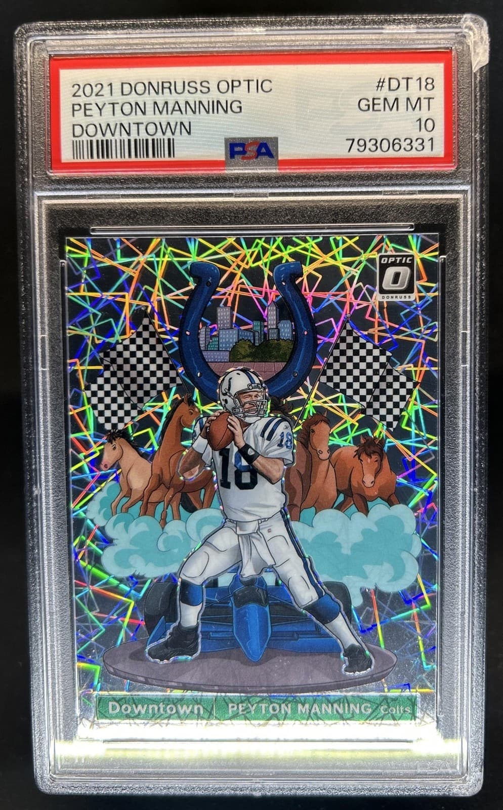 2021 Panini Donruss Optic Peyton Manning Downtown! SSP #DT-18 Colts PSA 10